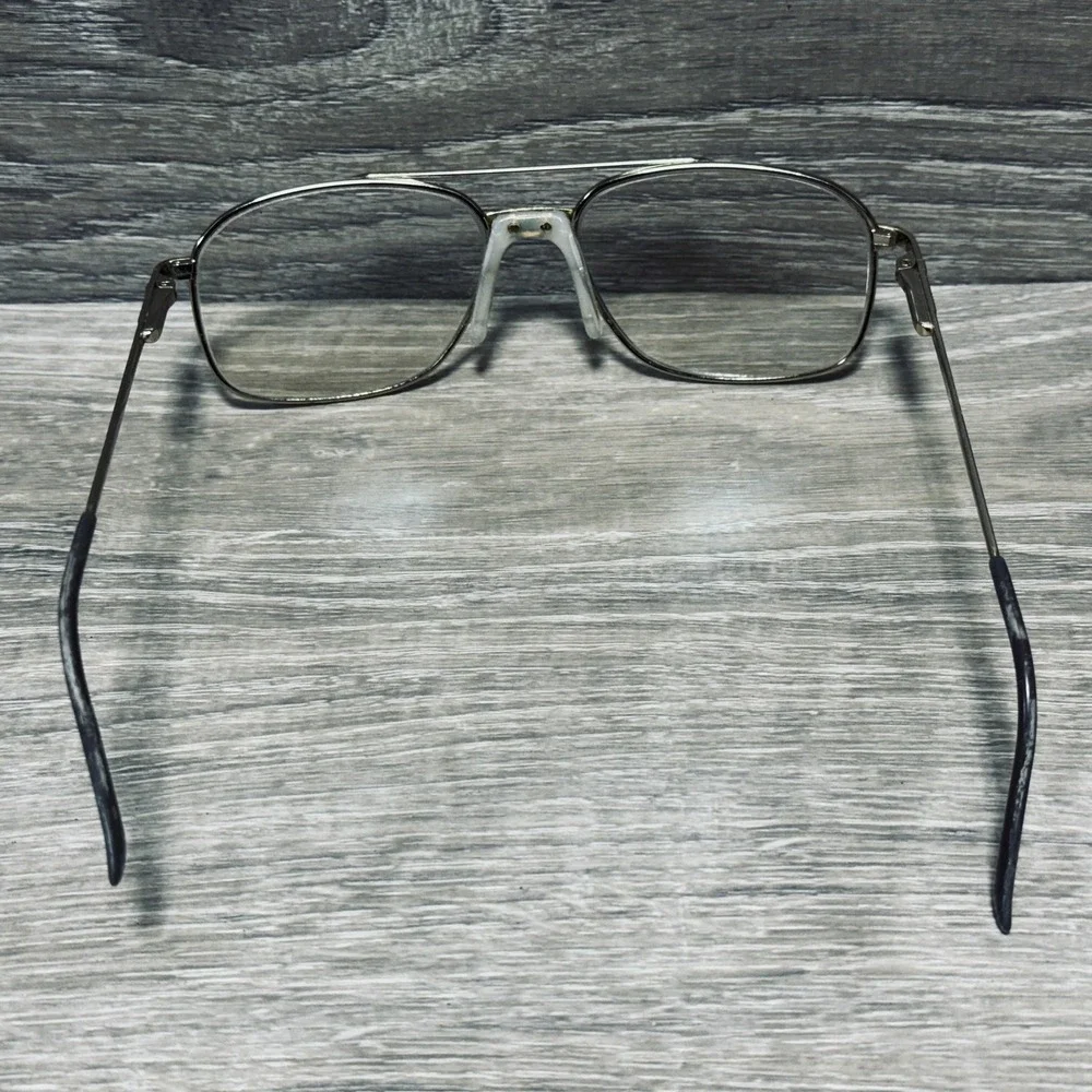 Stetson Eyeglass Frames Mens Silver Aviator Rectangular Metal Frames Only